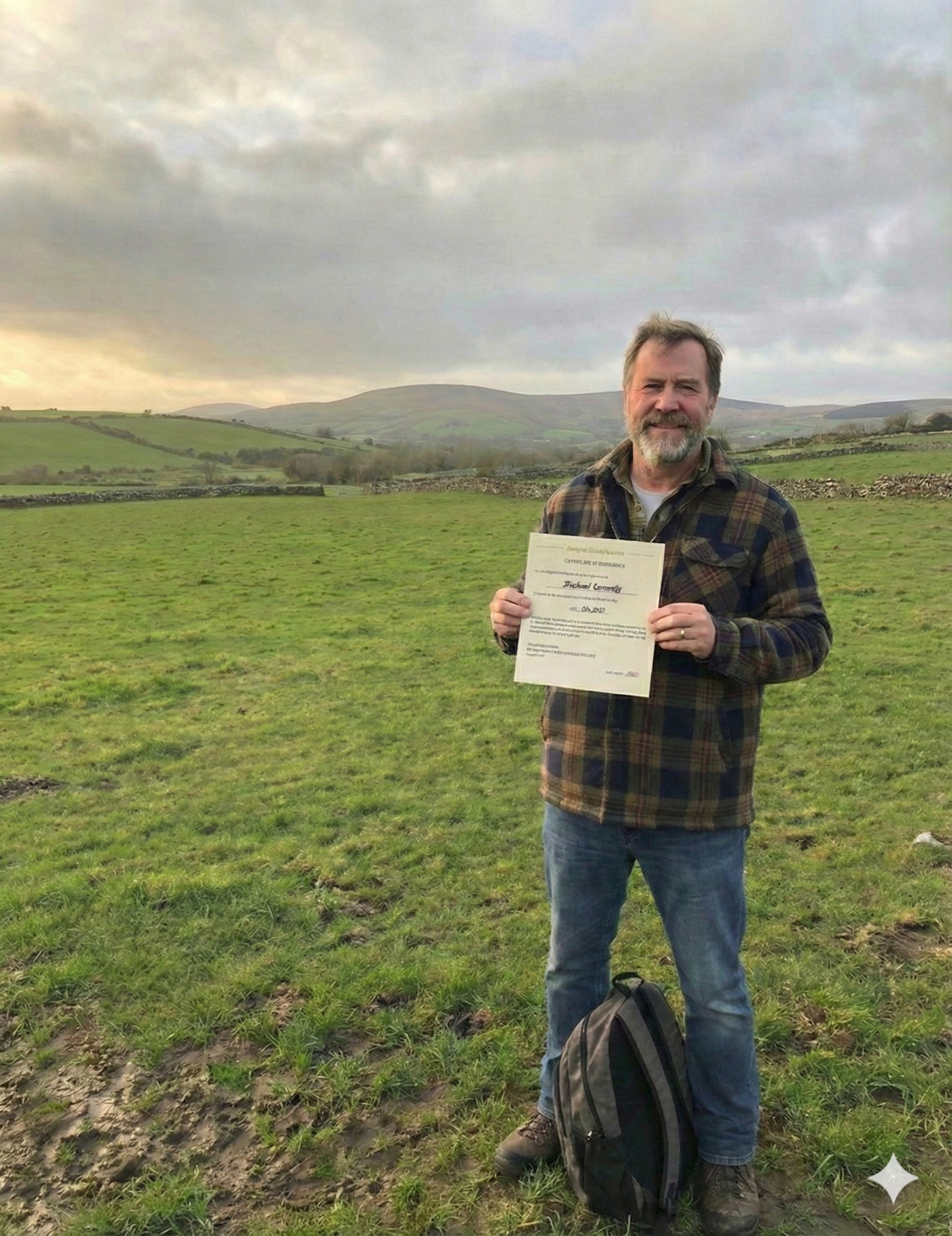 Michael Kennedy — Visiting his plot in Ireland
